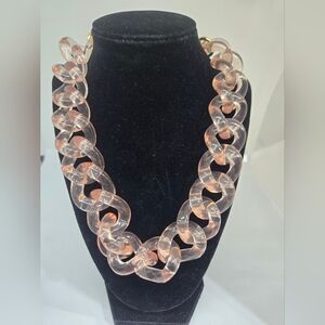 J. Crew Pink Plastic Chunky Link Necklace 16"